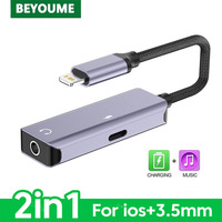 2 in 1 Audio Adapter For iPhone 14 Pro Max 13 12 11 X 8 Plus Lighting To 3.5 mm Headphone Jack IOS PD Charger Splitter Converter