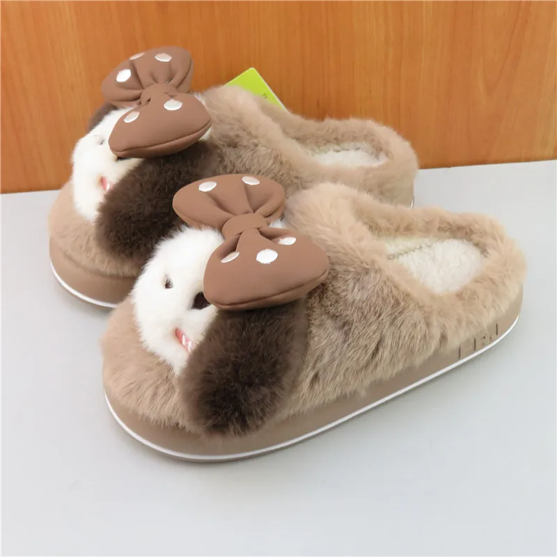 

Домашние противоскользящие толстые хлопковые тапочки с рисунком аниме Sanrio Pochacco, новые зимние плюшевые теплые тапочки, домашние тапочки на мягкой подошве