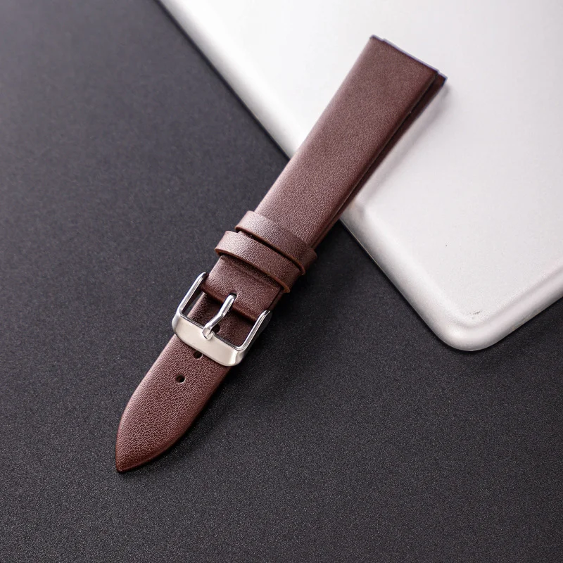 Genuine Leather Watchbands with Stainless Steel Buckle Watch Strap 12mm 14mm 16mm 18mm 20mm 22mm Bracelet Wrist Watch Band