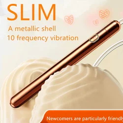 Slim Metal Vibrator Bullet Strong Vibration G-Spot Clitoris Anus Stimulator For Women 18+ Vibrator with Necklace Sex Toy