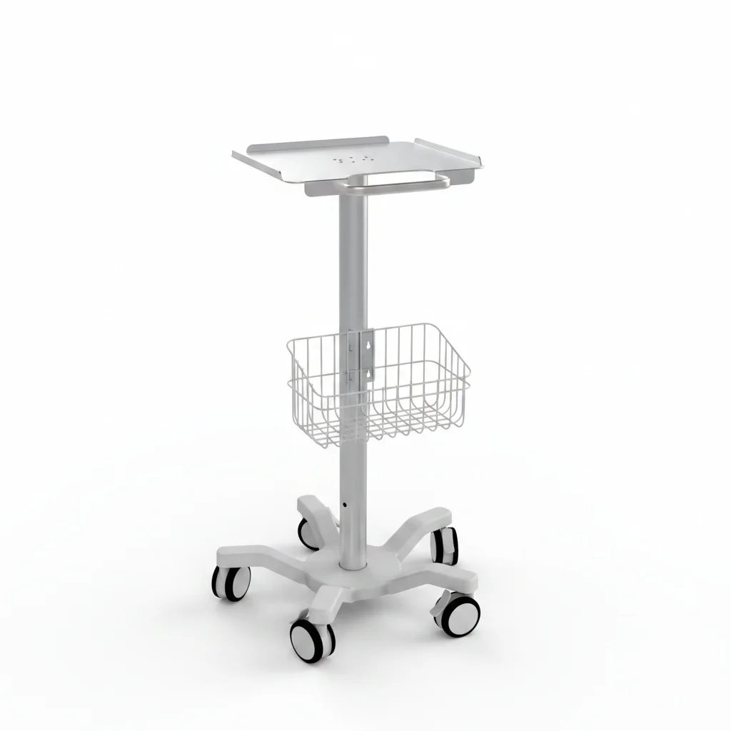 

Heavy Duty Medical Trolley, Aluminum 35kg Load ECG Cart, for Ultrasound Systems, Monitor Mount Diagnostic Equipment Cart