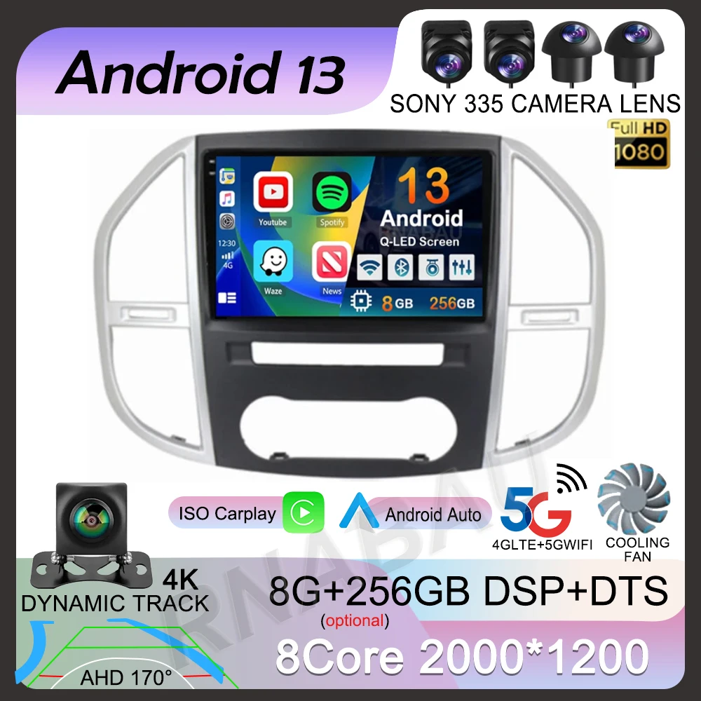 

Android 13 Carplay Auto Car Radio For Mercedes Benz Vito 3 W447 2014-2020 Navigation Multimedia Video Player Stereo Head Unit BT