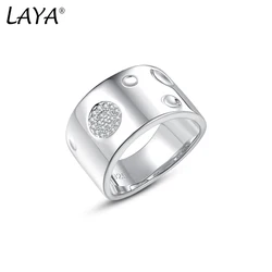 LAYA Wide Ring For Women Men Large Circle Small Circle Decoration Creative Geometric 925 Sterling Silver Fine Jewelry 2022 Trend