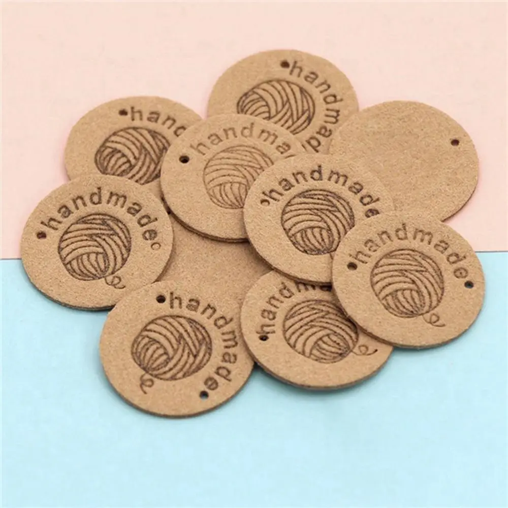

20Pcs 25MM Hand Made Labels Hats Bags DIY Crafts for Clothes Garment Accessories Fabric Tags Clothing Decor Garment Labels