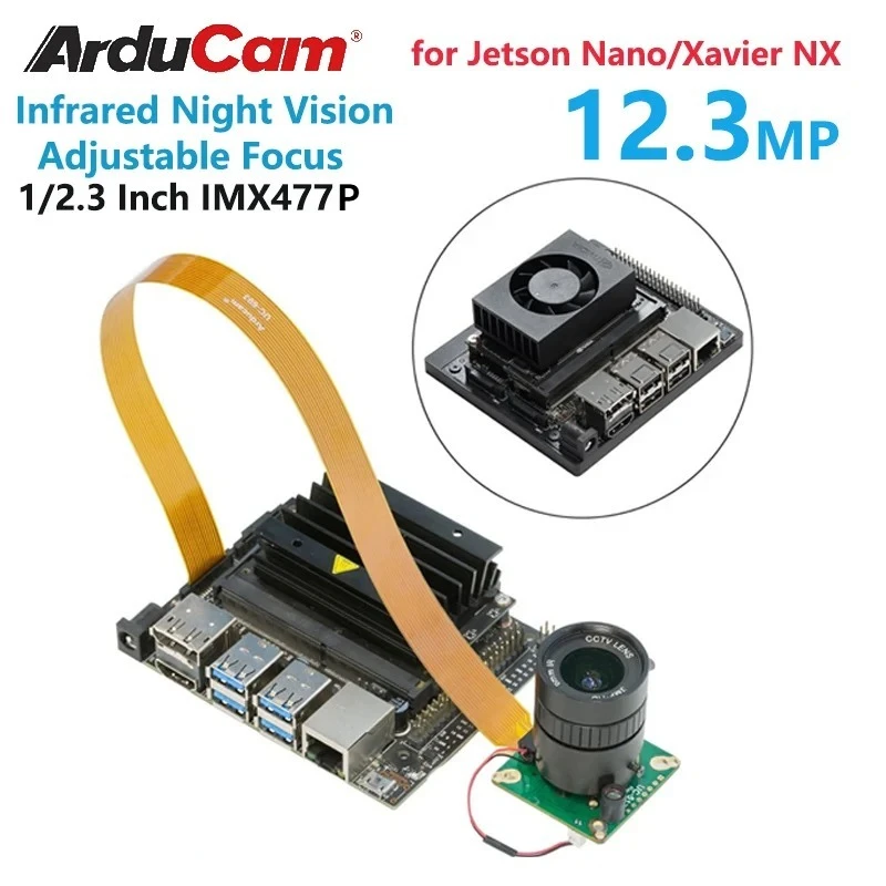 Arducam Jetson Nano, Xavier NX Camera 12.3MP 1/2.3 Inch IMX477P IR-CUT Camera with 6mm CS Lens MINI High Quality