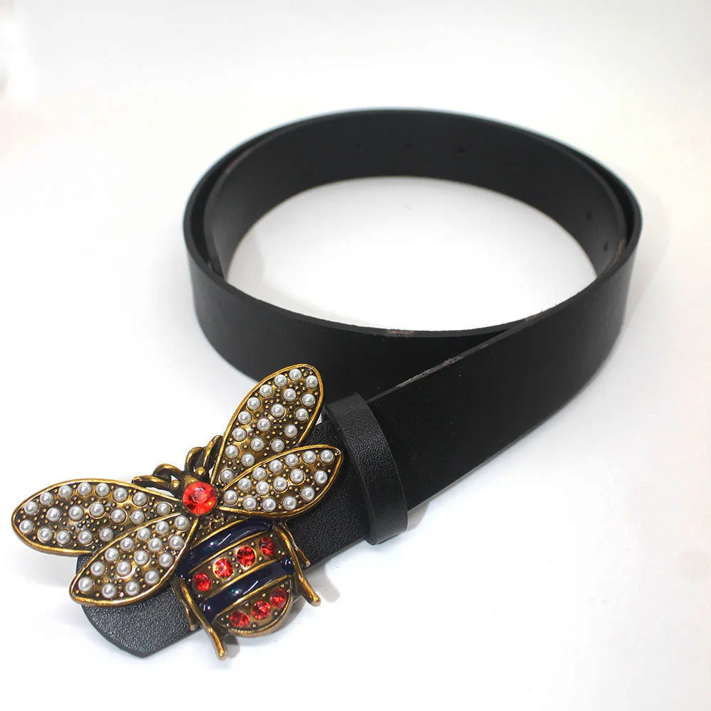 Luxury Brand Leather Belt for Women Designer Alloy Buckle Waist Strap Female Jeans Trouser Dress Waistband