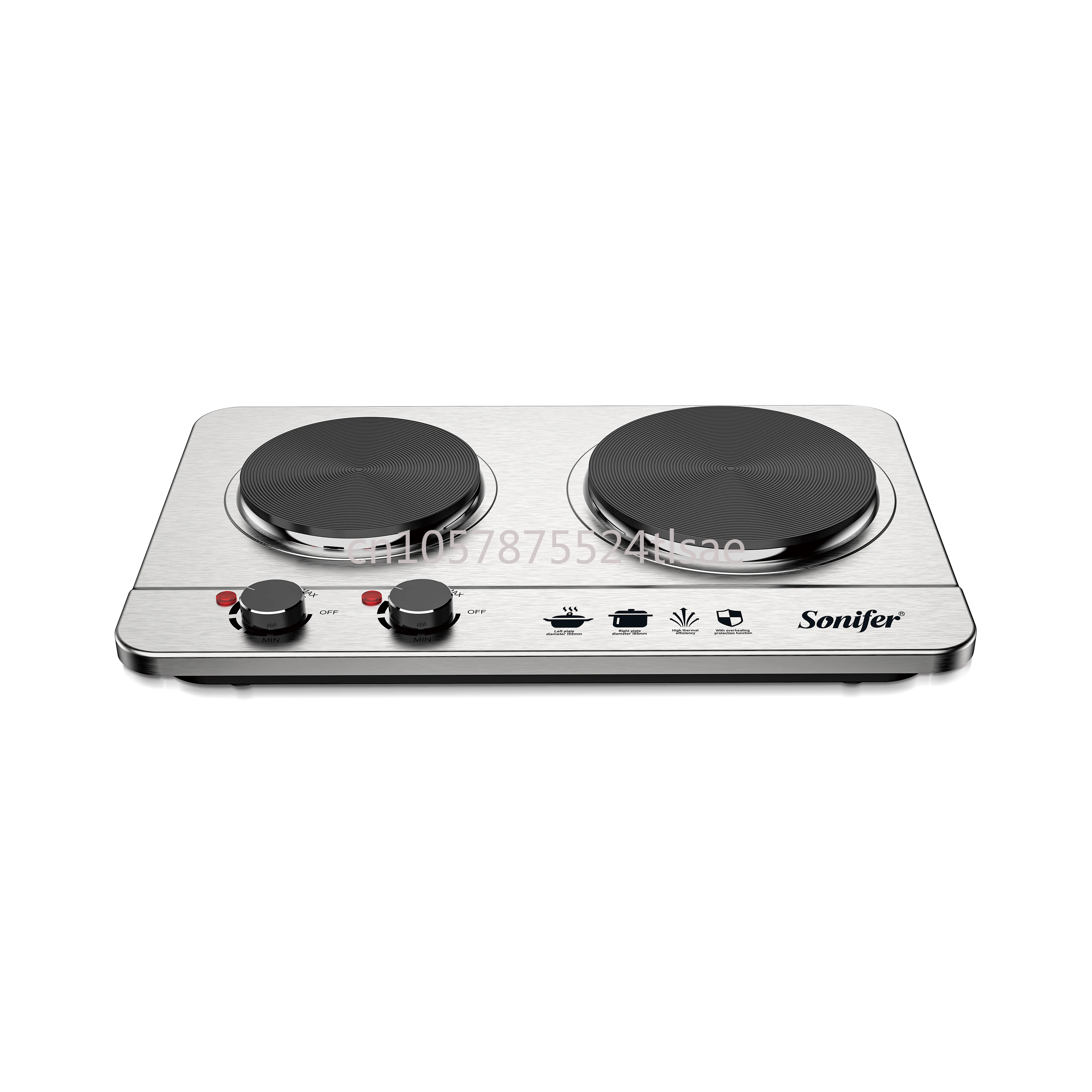 

SF-3073 electric heating plate double burner 2500 watts stainless steel adjustable control temperature 80-500 ℃