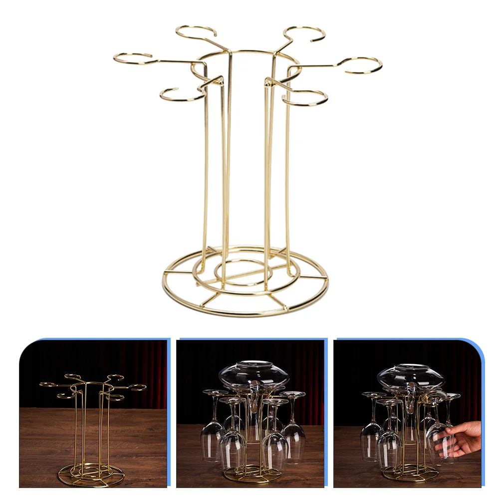

Wine Glass Holder Display Rack Glasses Stand Bottle Shelf Standing Stemware Desktop