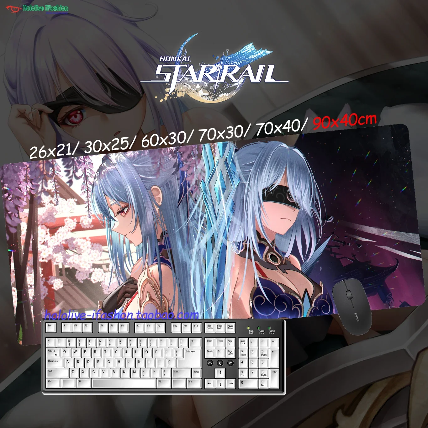 Jingliu Honkai Star Rail Game Mouse Pad Mat Keyboard Pad Flat Mousepad Desk Mat Accessory Office Computer Work Otaku Gift