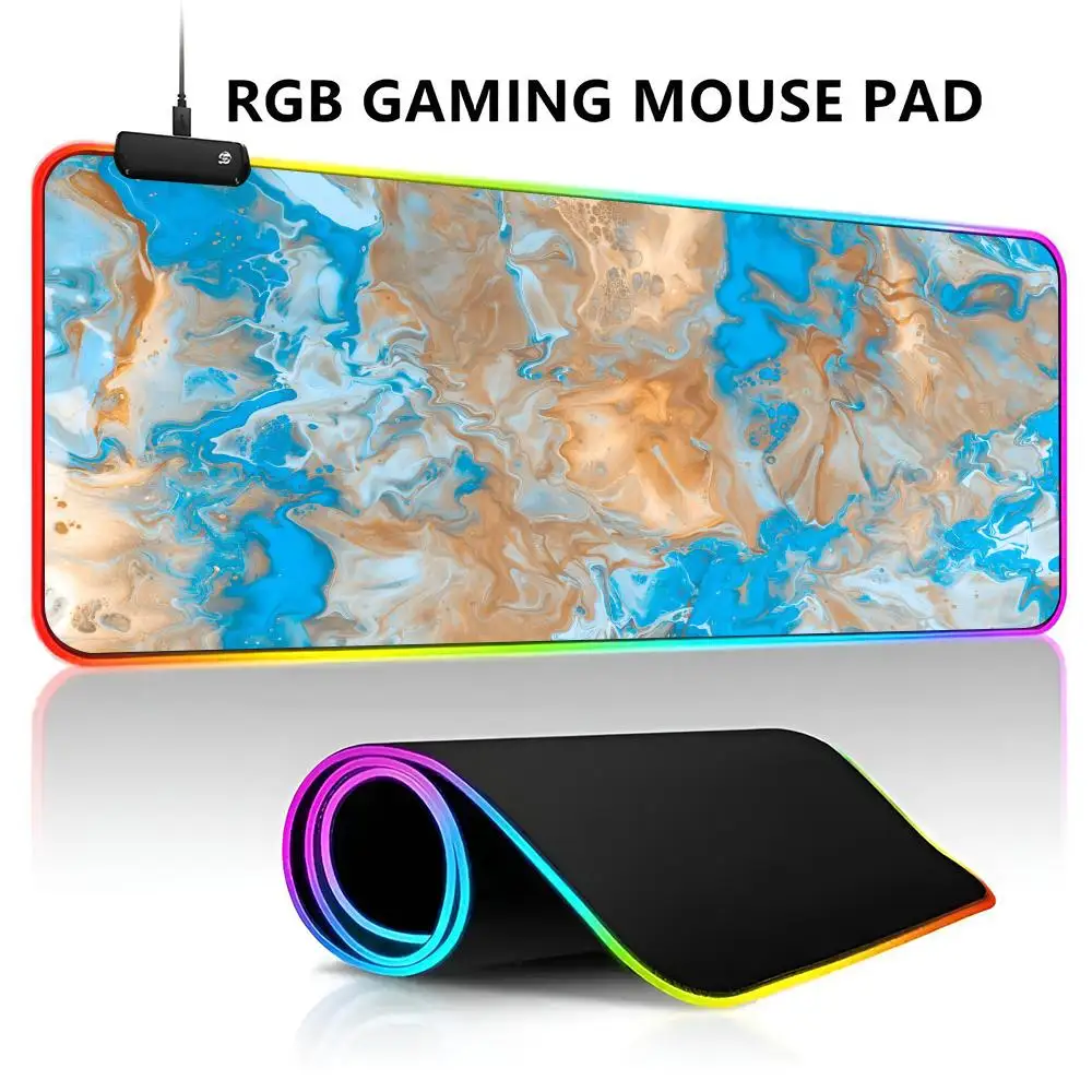 

Коврик для мыши Strata Liquid RGB со светодиодной подсветкой, игровой коврик для мыши, водонепроницаемый большой ковер для геймерской мыши, большой коврик для клавиатуры Mause, ПК, стол Play Ma