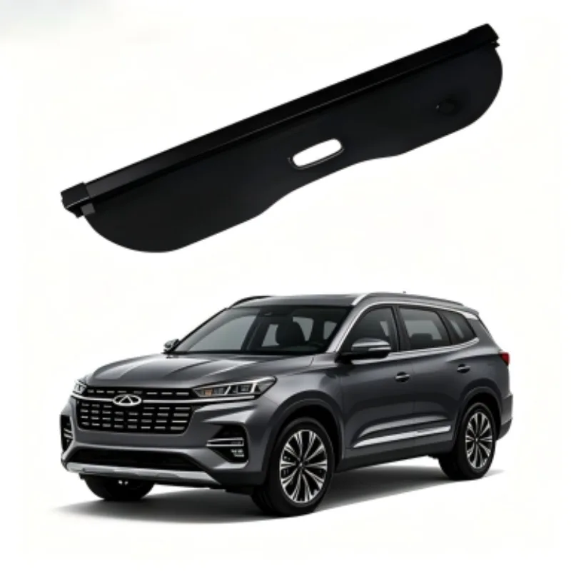 Cargo Cover Trunk Privacy Shade Rear Security Partition Anti-Theft Shield Organizer for Chery Tiggo 4 Drilling Installation Type