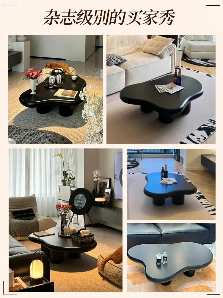 Medieval coffee table small apartment low table living room sofa tea table special-shaped creative design sense retro light