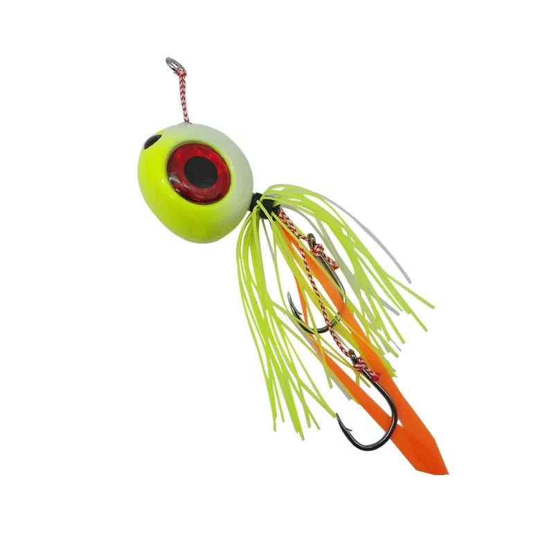 Fishing Glow Bait Jig Sliding  Jig Head 40g 60g 80g 100g 120g 150g 200g 250g 300g Rubber Skirt Saltwater Bait  Fake Lure