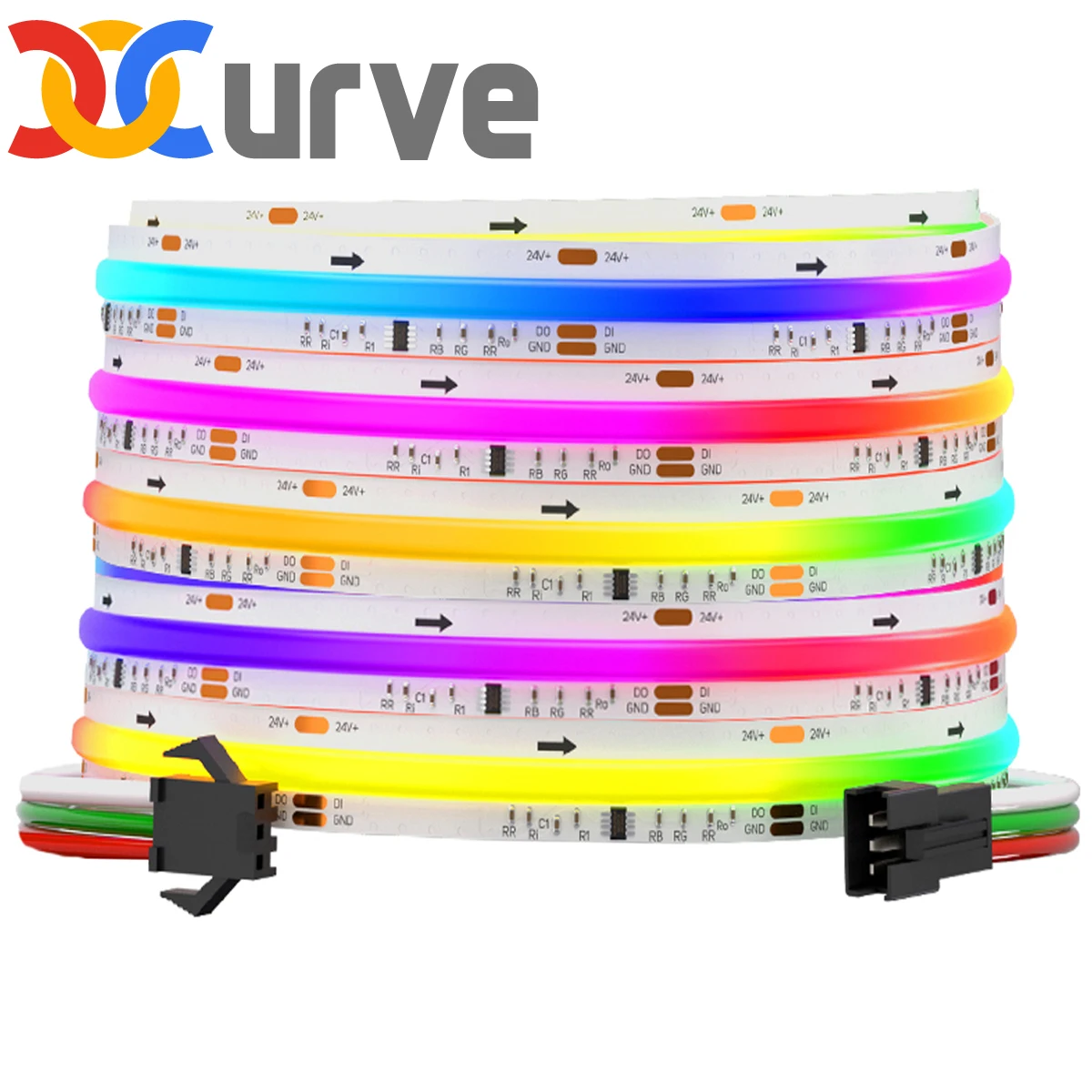 FCOB RGB IC 720 LEDs 12mm 24V LED Light Strip WS2811 Addressable Dream Full Color High Density Flexible FOB COB Led Lights RA90