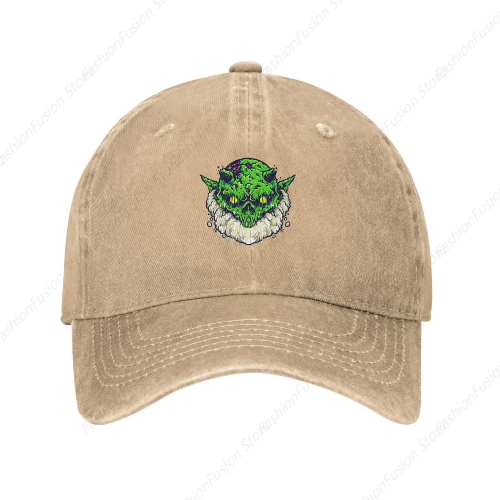 Green Animal Monster Cigarette Cloud Baseball Cap for Men Women Vintage Trucker Hat Unisex Golf Dad Hats for Casual Outdoor Caps