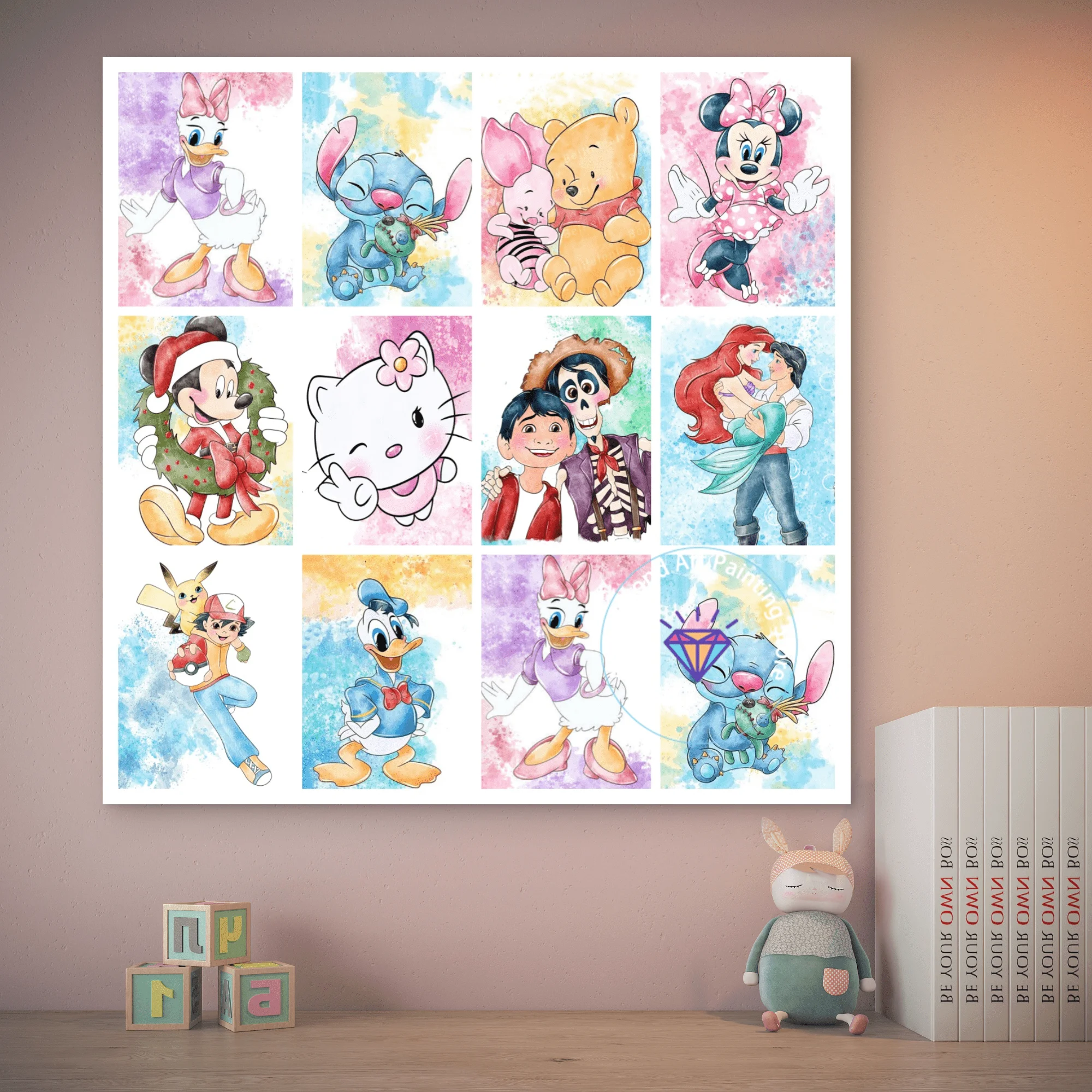 

HelloKitty Mickey Mouse Lion King AB Diamond Painting Kit 5D DIY Inside Out Diamond Embroidery Handmade Art Gift Home Decoration