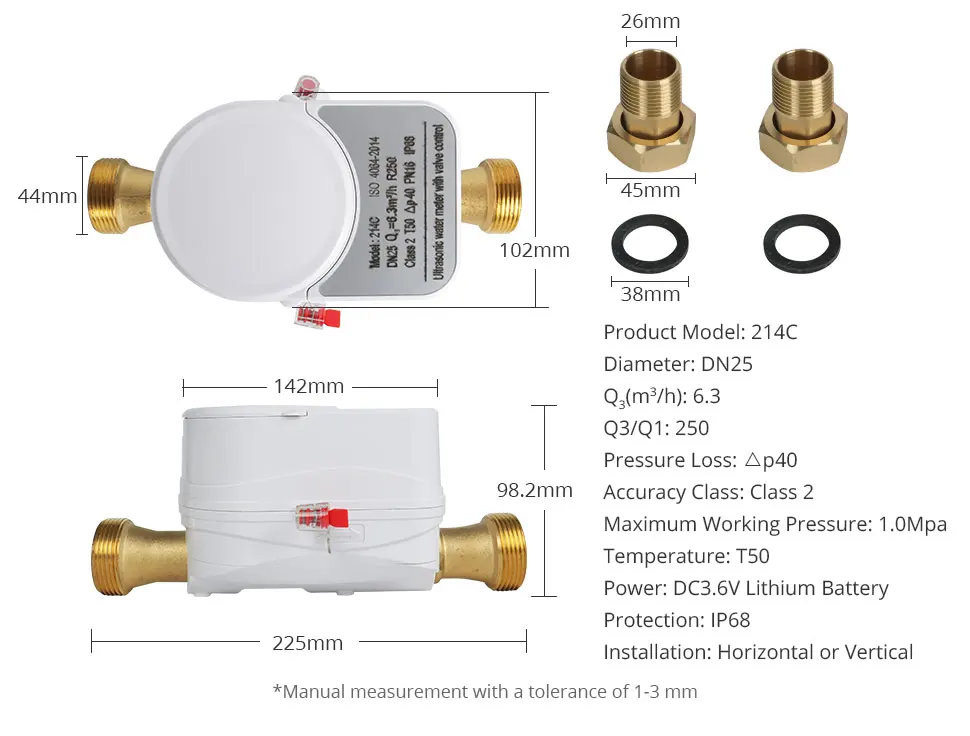 Zigbee Ultraschall-Wasserzähler DN15 DN20 DN25 mit Ventil, LCD-Display, Wassermenge, Durchflussverbrauch, Messung IP68, Arbeit mit Tuya – Detail 15