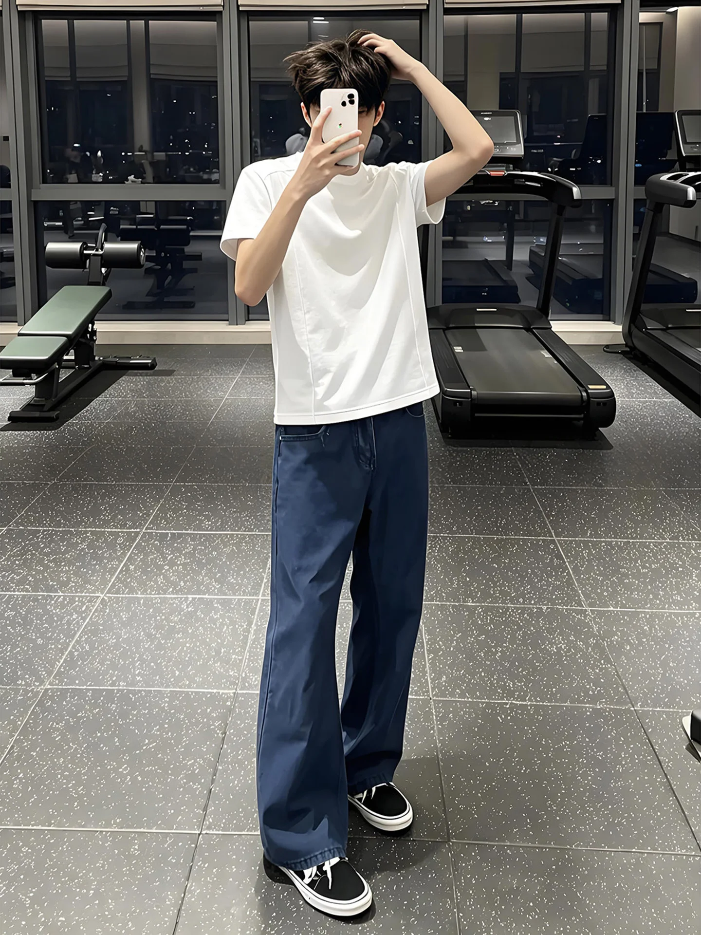 

Men's Summer Thin American High Street Cleanfit Straight Leg Jeans Workwear Blue Jeans Casual Cotton Trousers for Teens