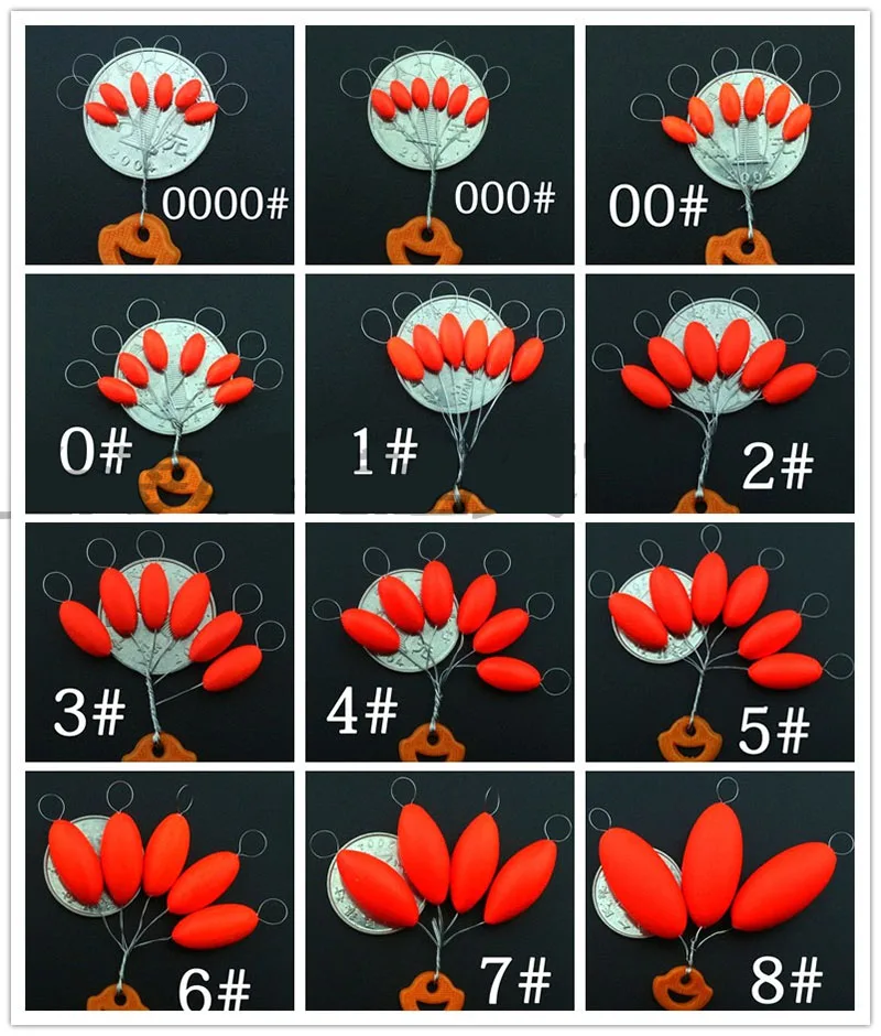 Flotador Ovalado Siete Estrellas Rojo – Conector Mini para Pesca - imagen 2