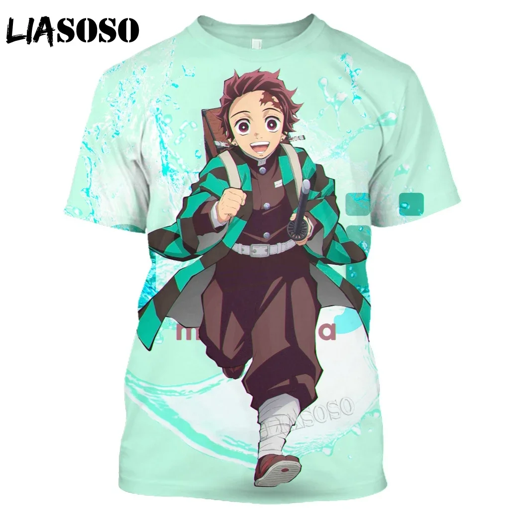 Hot Salling 2024 New Anime Demon Slayer Fashion Harajuku T-Shirt Cartoon 3d Print Short Sleeve Cosplay Top Tees