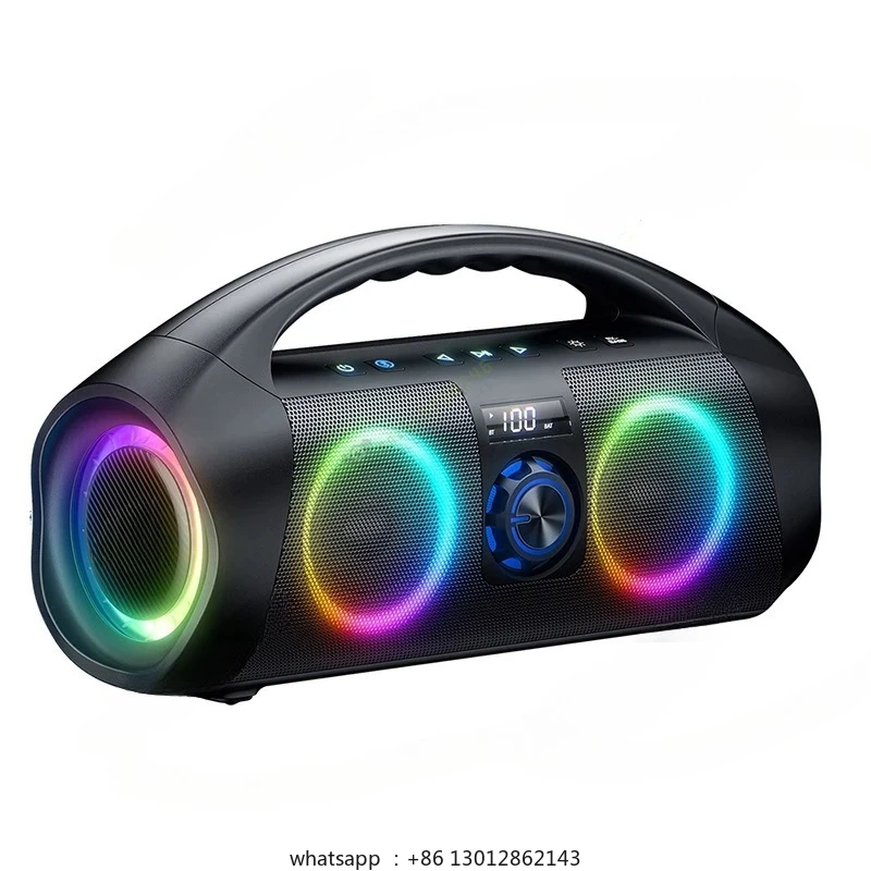 

120 Вт Bluetooth-динамик высокой мощности с динамическим светом Портативный водонепроницаемый аккумулятор 12000 мАч Беспроводной HIFI Boom Box Колонки для вечеринок