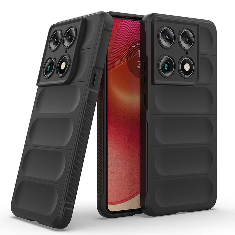 Capa de Telefone à Prova de Choque para Motorola Moto Signature Edge 70 Air Pro com Estrutura de TPU, Forro de Flanela e Airbags nos Quatro Cantos.