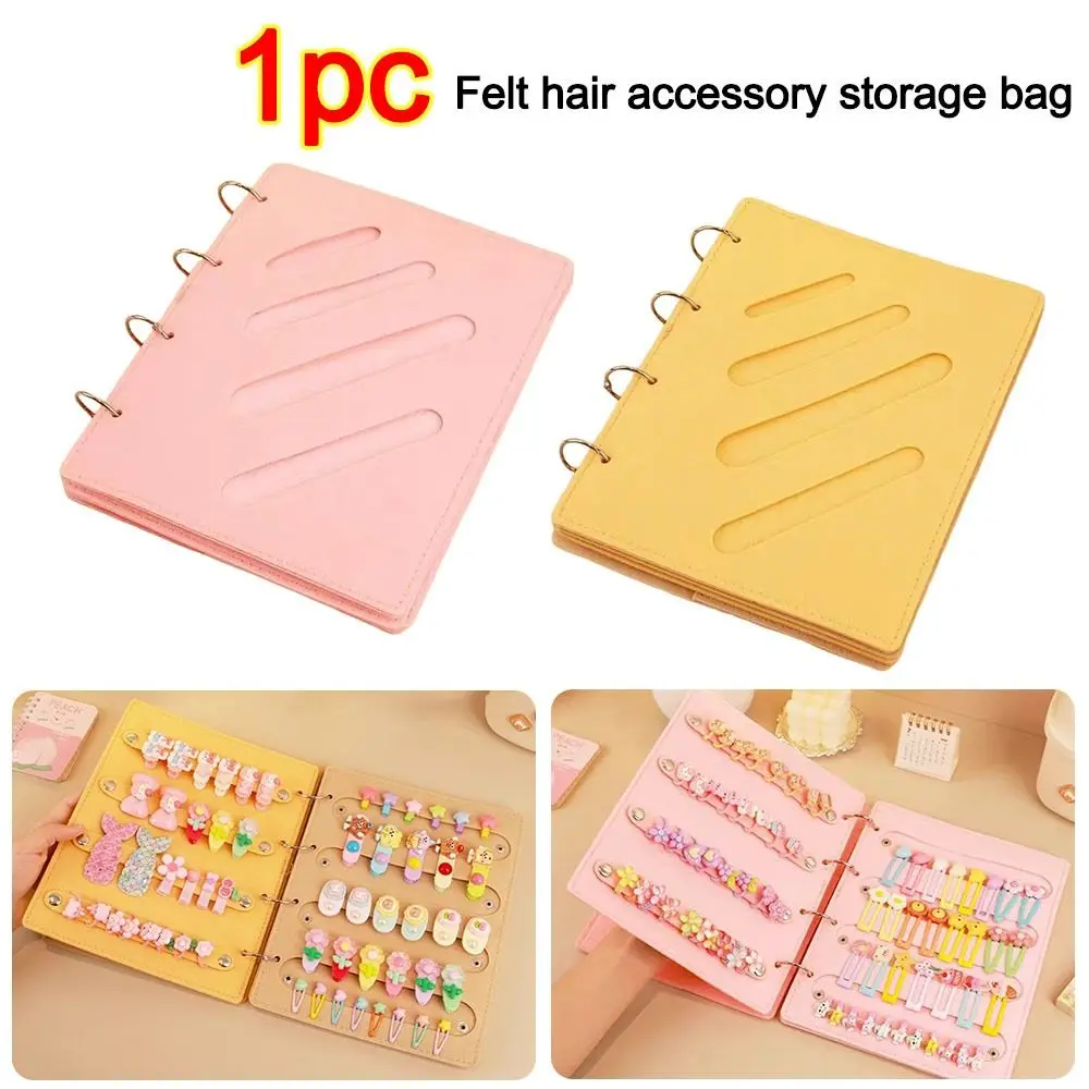 

Large Capacity Hair Accessories Storage Book Foldable Space Saving Hairpins Display Book Loose-leaf Hairband Storage Bag