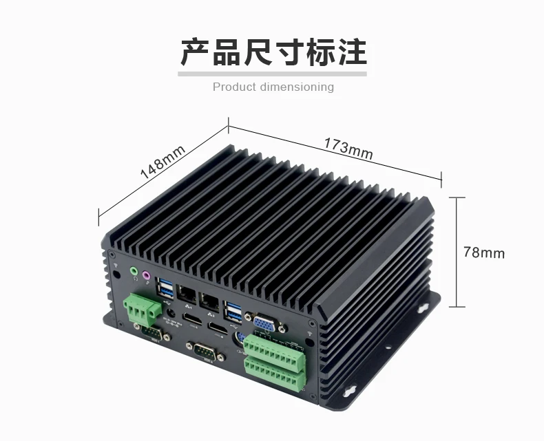 Industrial IPC fanless mini pc INTEL J1900 i3-4120u 2.0GHz 6 * COM 2*1000M LAN GPIO VGA 2 * HDMI janelas ou Linux