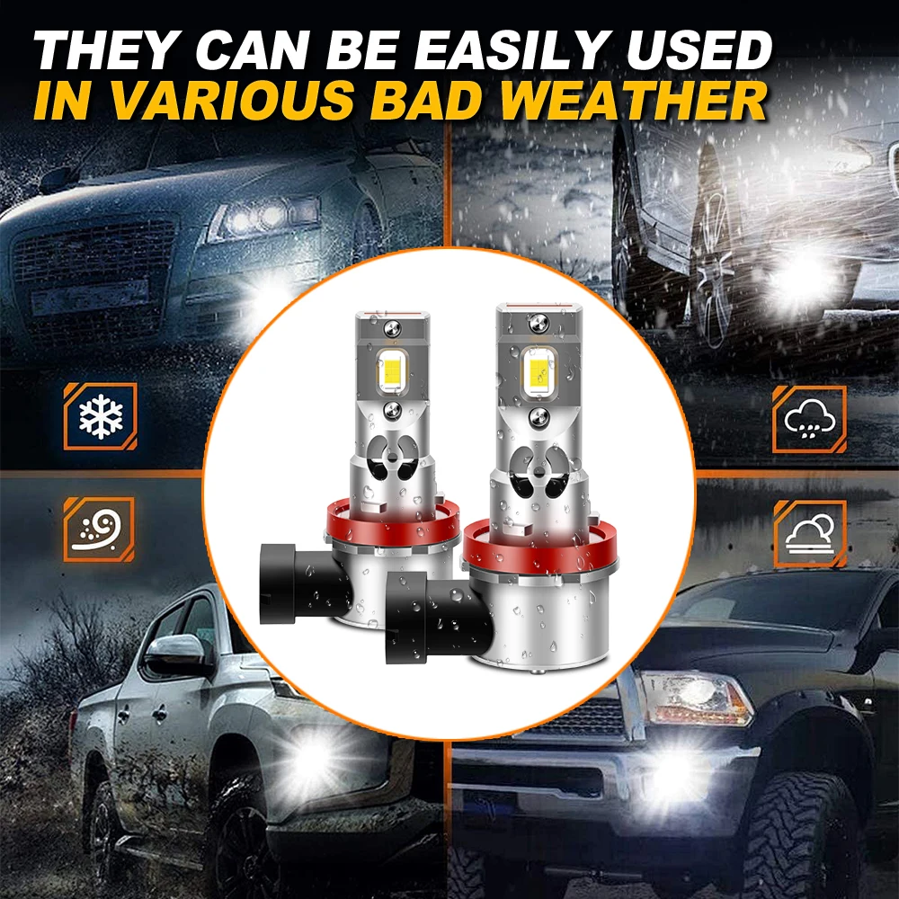 2 قطعة H11 H8 H9 LED المصباح الأبيض 6000K السوبر مشرق 30000LM السيارات المصابيح الأمامية 12 فولت ل تشيفي ماليبو LT LS سيدان 4-Door 2004-2012