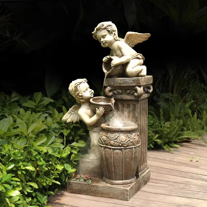 European-style angel fountain landscape outdoor flowing water ornament home garden layout courtyard yard water landscape decorat