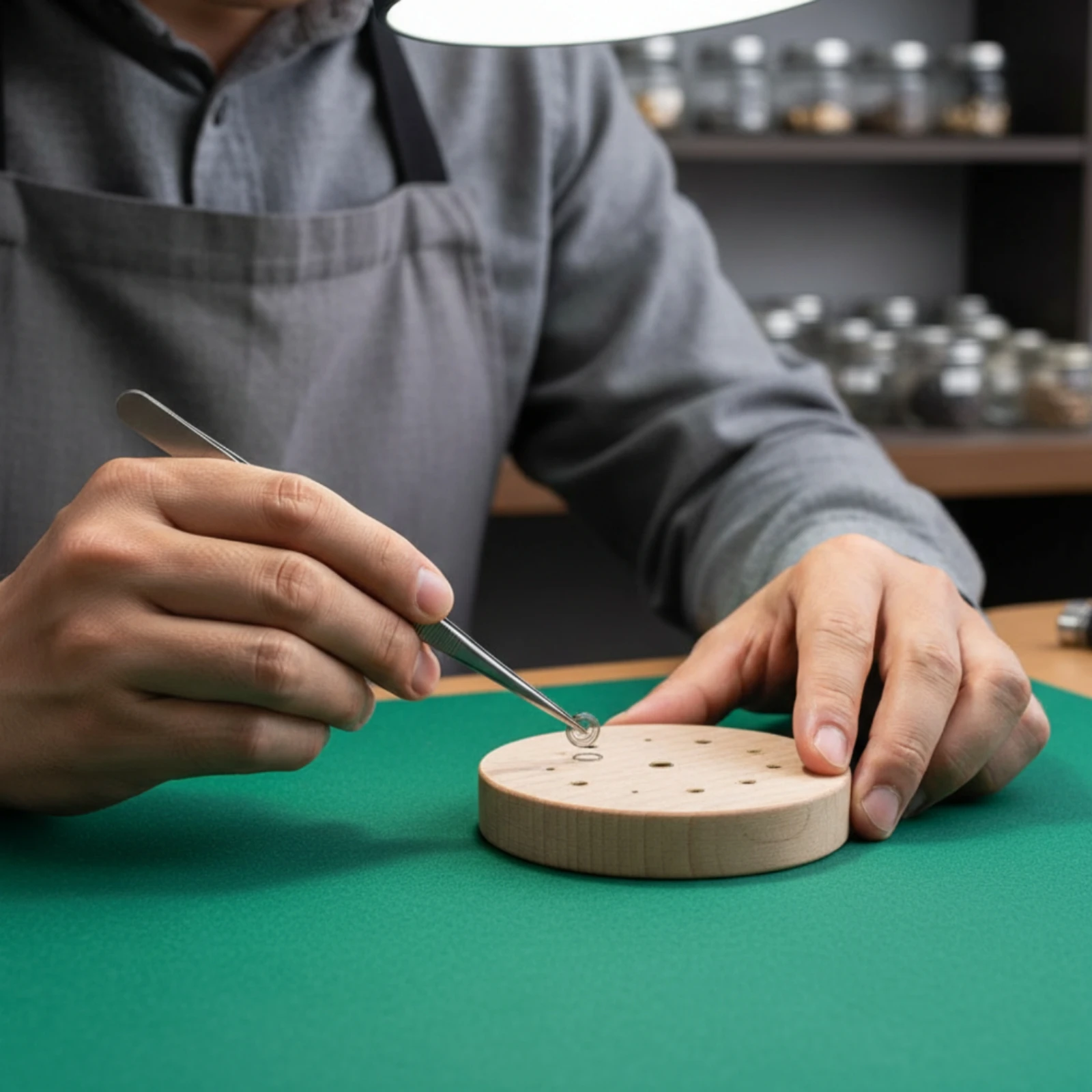 Wood Watch Repair Base Unfinished Beech Wood Base Copper Tube Uncoated for Bench Support view 6