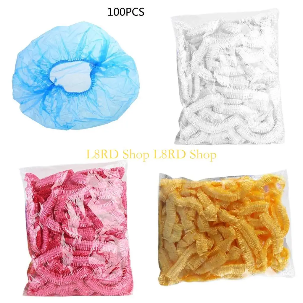 

L8RD 100pcs Disposable Shower Hat Hair Net Hat Waterproof Shower Hat for Microblading and Permanent Makeup