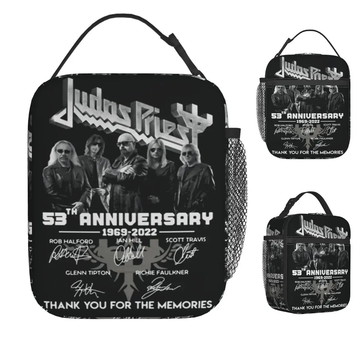 

Judas Priest Rock Music Tour Lunch Bag Convenient Lunch Box Picnic Graphic Design Cooler Bag Retro Oxford Tote Food Bags