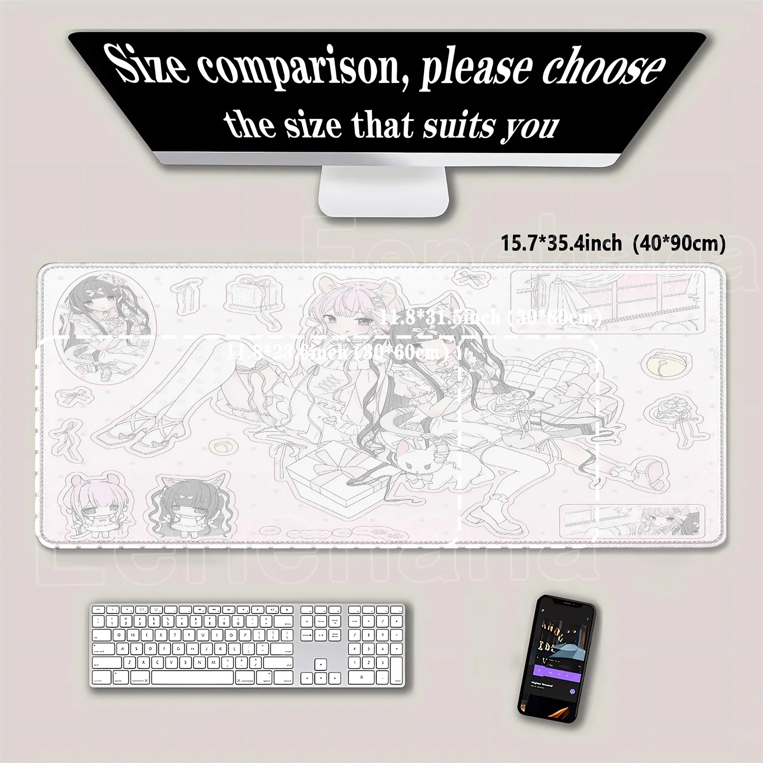 بساط ماوس أنمي بنات لطيف كاواي - مراجعة Pc Gaming Pink وسعره