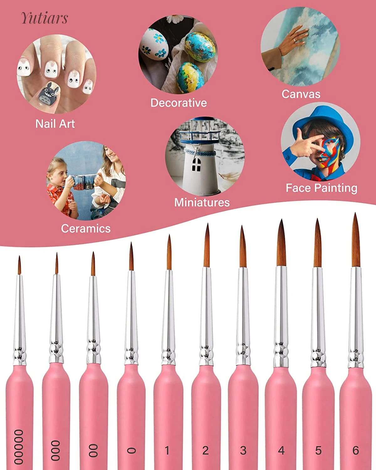 11 шт., миниатюрные кисти для рисования