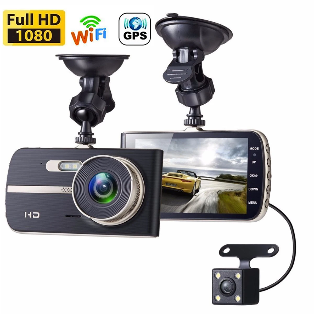 

Dash Cam WiFi Car DVR Rear View 1080P Full HD Car Video Recorder Dashcam Auto Parking Monitor Vehicle Black Box Night Vision GPS