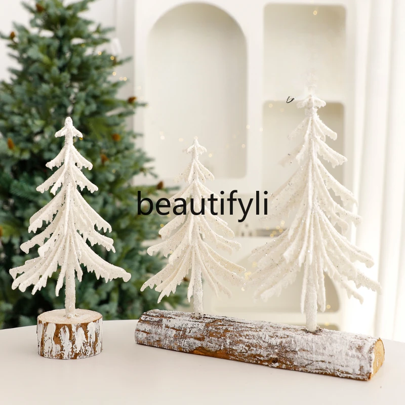 

Christmas decorations atmosphere scene arrangement Christmas tree mini home new small ornaments handmade DIY package