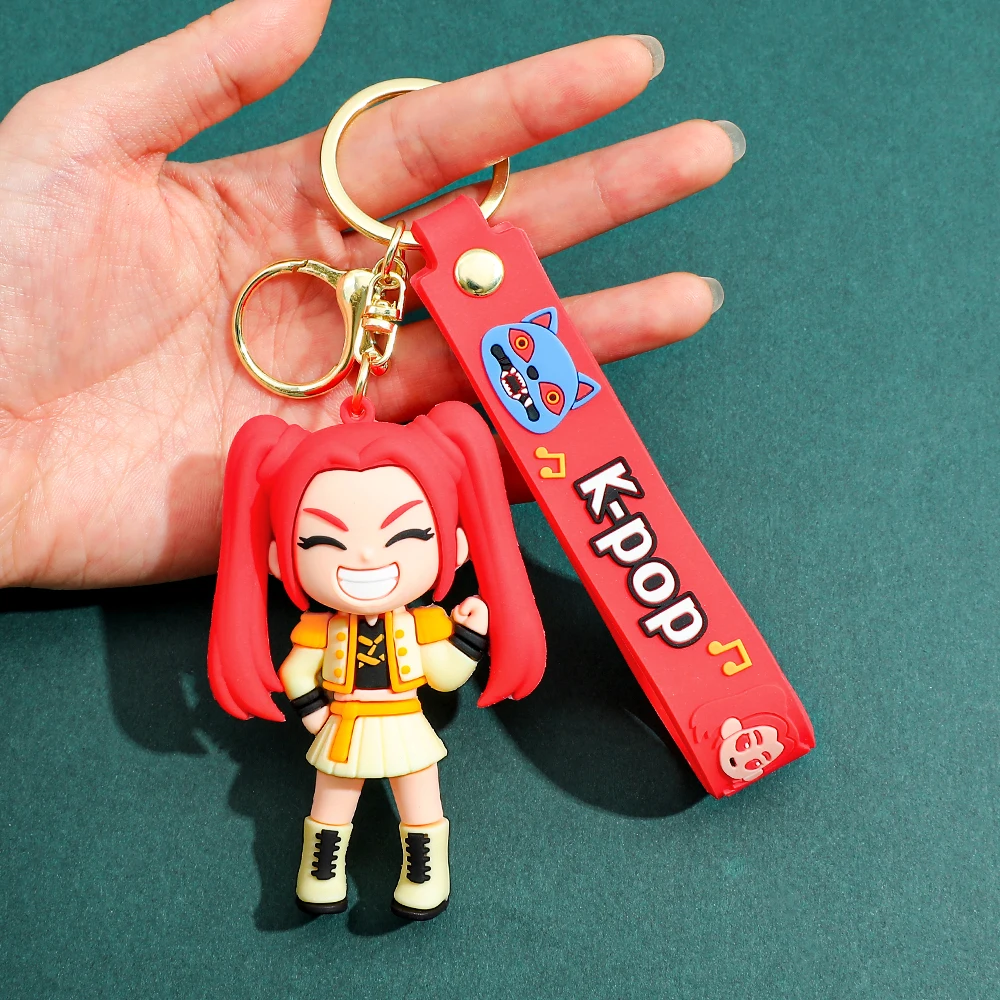 Hot 3D Printed Anime Movie KPOP Demon Hunters Girls Derpy Keychains Doll Cute Tiger Action Model Toy Collection Gifts view 4
