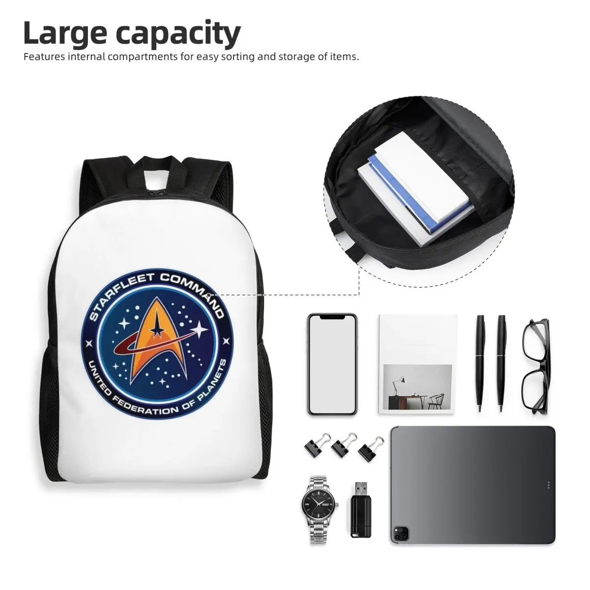 Star Treks Science Fiction TV Series Backpack Student Boys Girls BookBag School Bag Computer Shoulder Bags