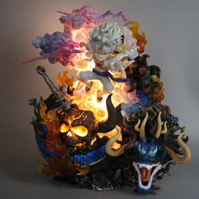 One Piece Gk Lost Ghost Island Decisive Battle Nika Luffy Vs Kaido Dragon Anime Ornaments Vehicle Chassis Figure Model Toys