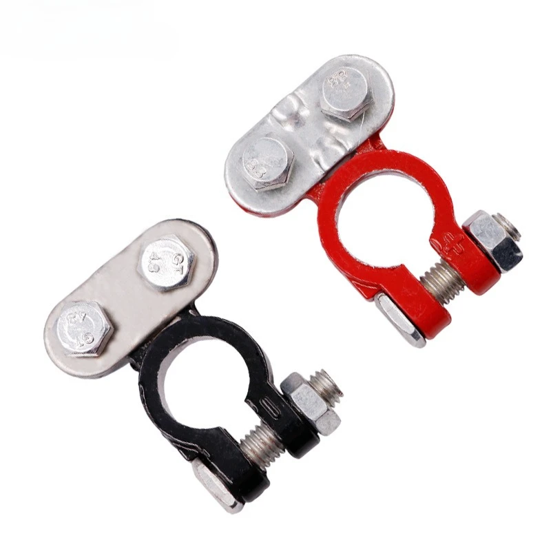 1 Pair Battery Terminal Clamp Zinc Alloy Positive & Negative Pole Auto Car Screw Connector Car Battery Terminal Clamp