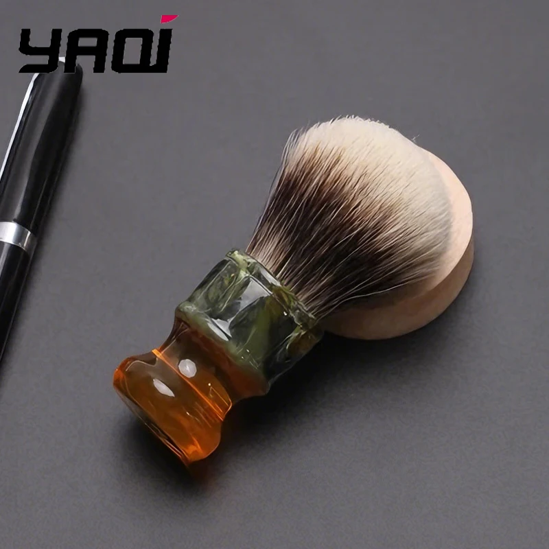 2026-yaqi-22mm-バッジャー毛-ウェットシェーブブラシ-サグラダファミリアデザイン-ツーバンド樹脂ハンドル-メンズグルーミングアクセサリー
