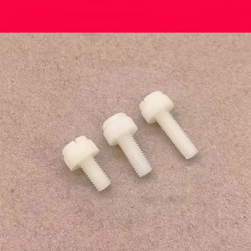 20pcs M3 M4 M5 M6 M8 White Nylon Plastic Insulated Knurl Slotted Head Adjust Toolless Thumbscrew Hand Tighten Thumb Bolt Screw