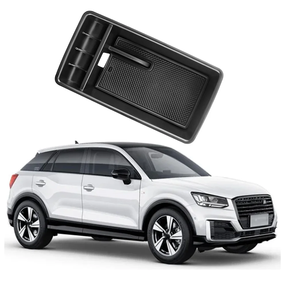 Boîte de rangement pour accoudoir de voiture en ABS, plateau organisateur pour console centrale, accessoires automobiles, pour Audi Q2 2017 2018 2019 2020 2021 2022