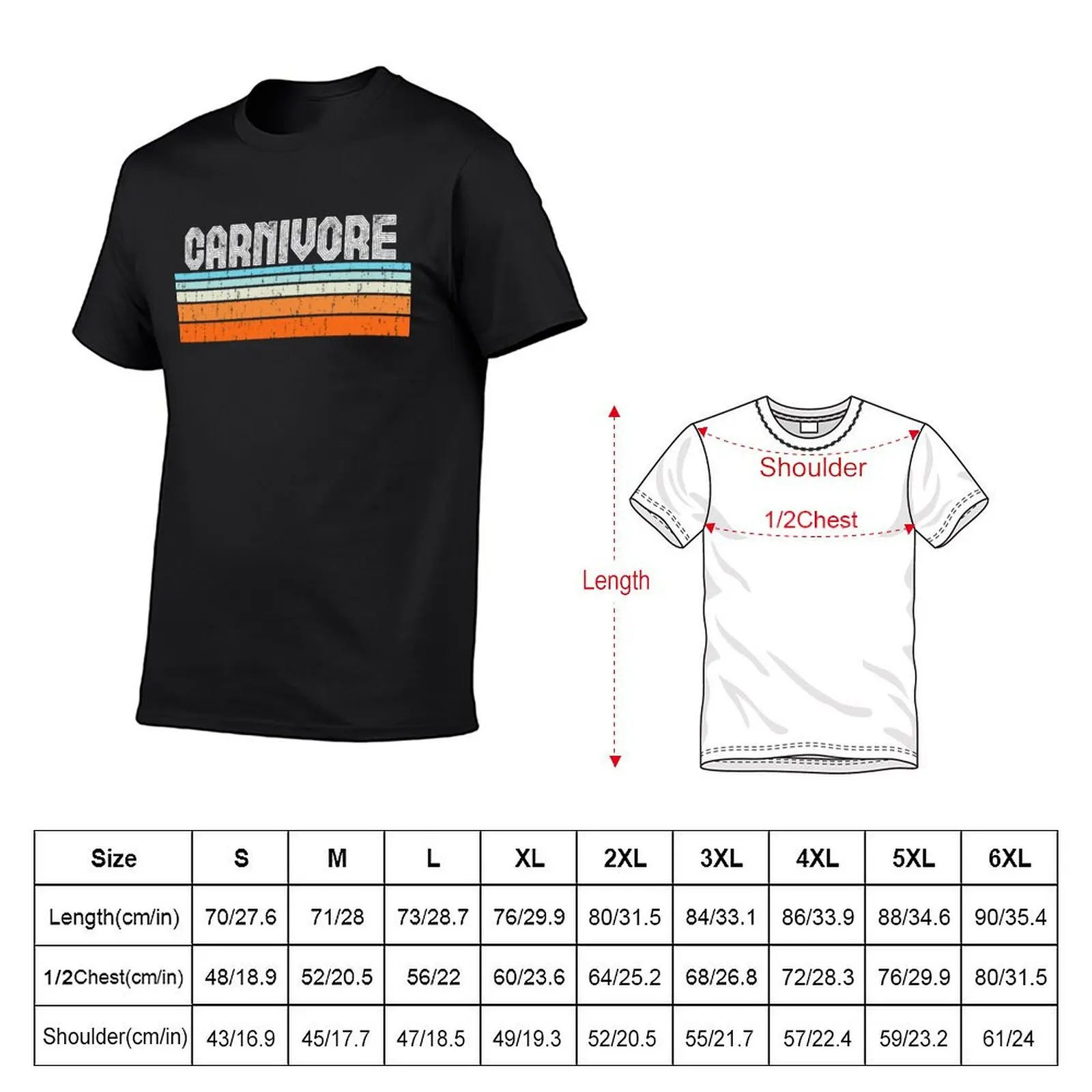 Carnivore Vintage Design Meat Eater T-Shirt man t shirt plain anime clothes vintage t shirt men