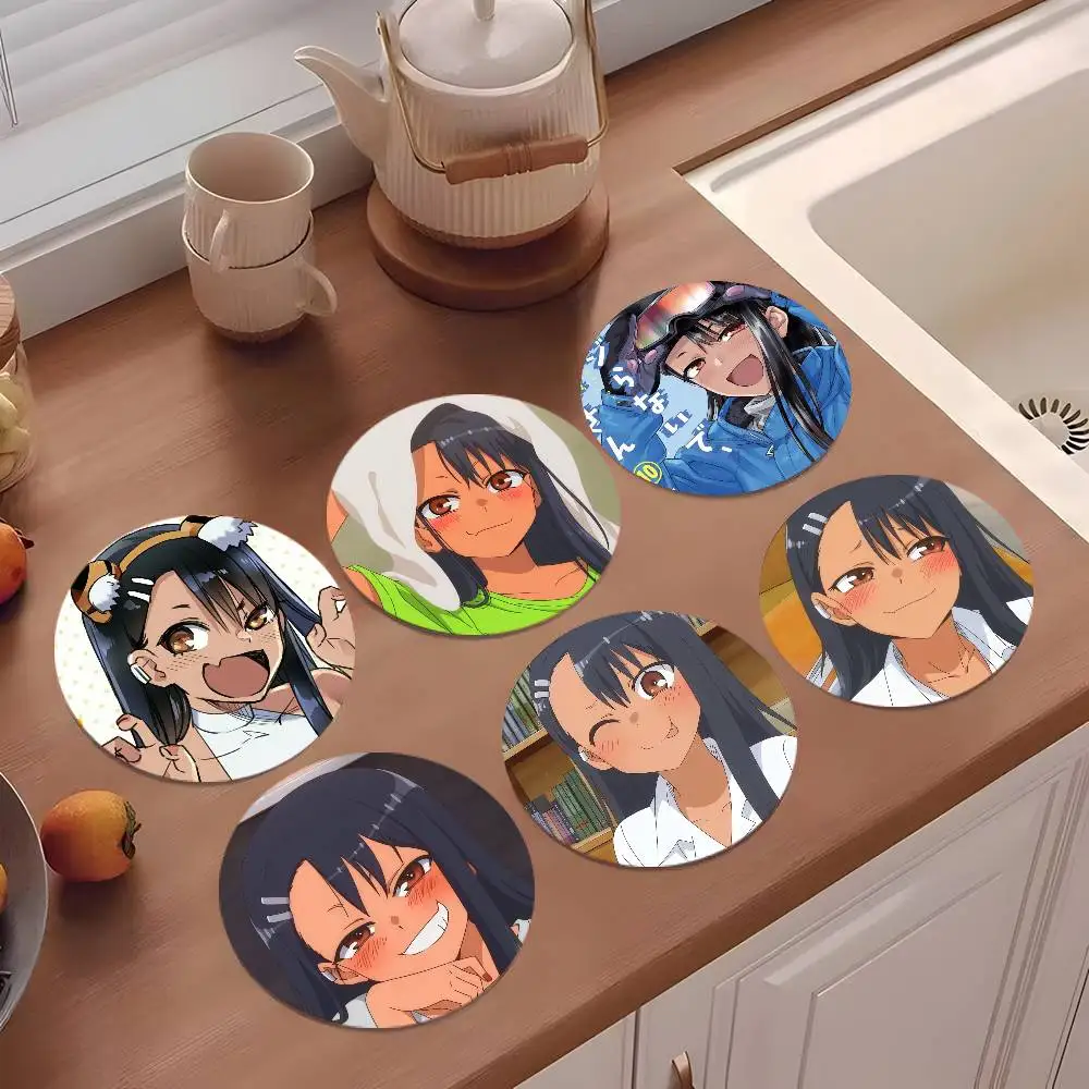 1pc Nagatoro Hayase Anime Character Coasters 10cm Round Wooden Suitable For Drinks Tea Coffee Home Gift Choice Holidays