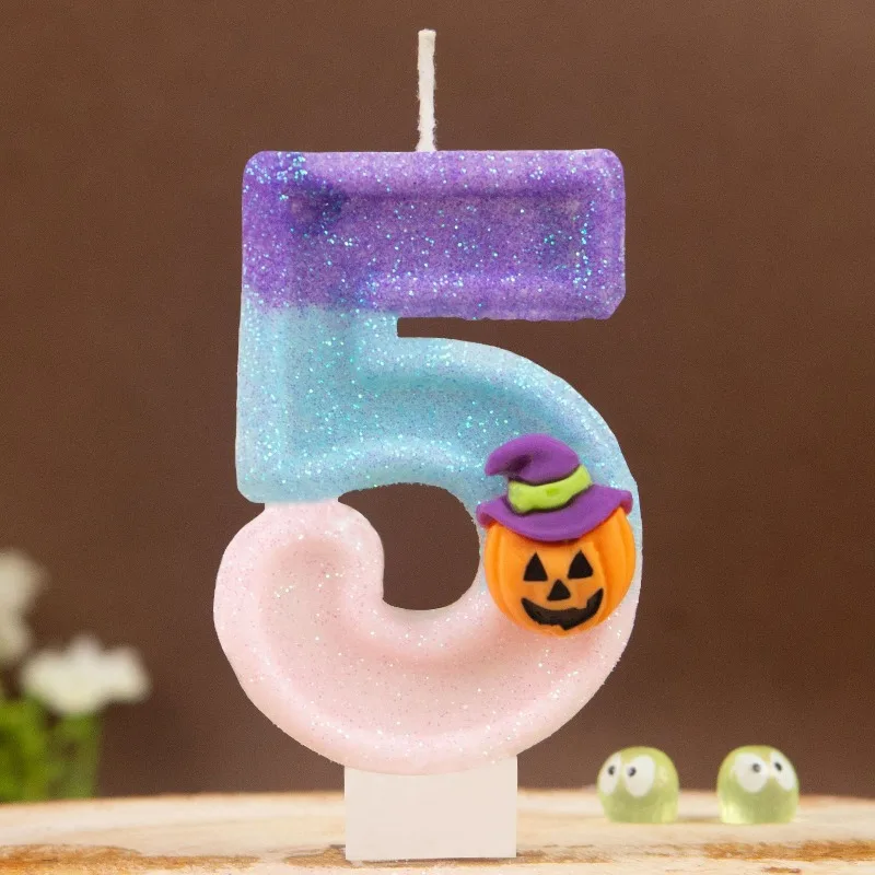 Digitale Kerzen Kürbis Hexenhut Kuchen Party Kreative Halloween Geburtstagskerzen