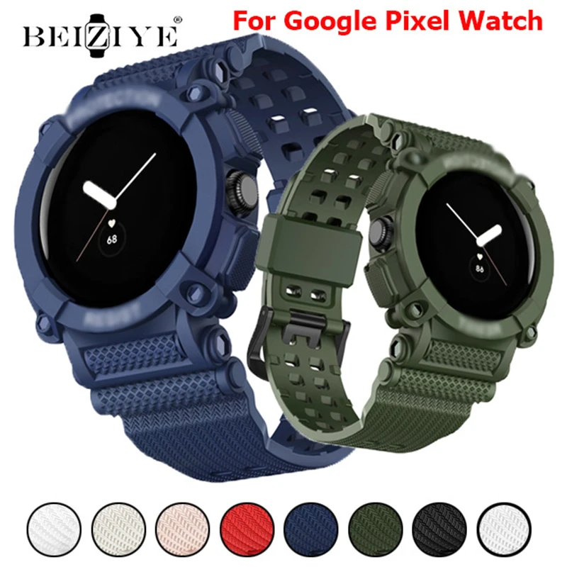 Funda para Google Pixel Watch 2 1, funda de TPU, Correa deportiva para Pixel Watch, Protector de pantalla, bisel antigolpes, parachoques Protector