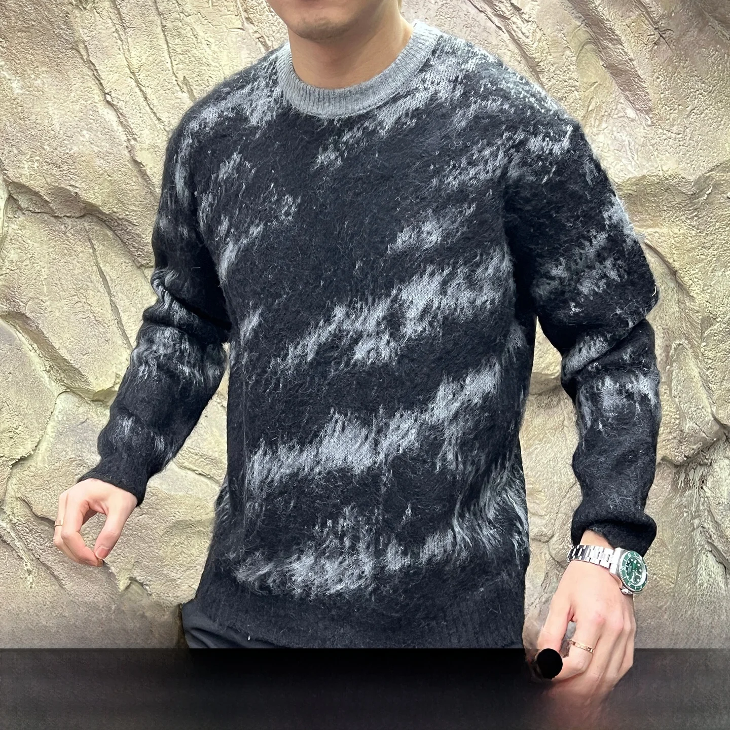 

Knitted Sweater Long Sve Casual Overhead Men's Faion Autumn Winter Loose Fit Knitwear round Ne Skin-friendly ...