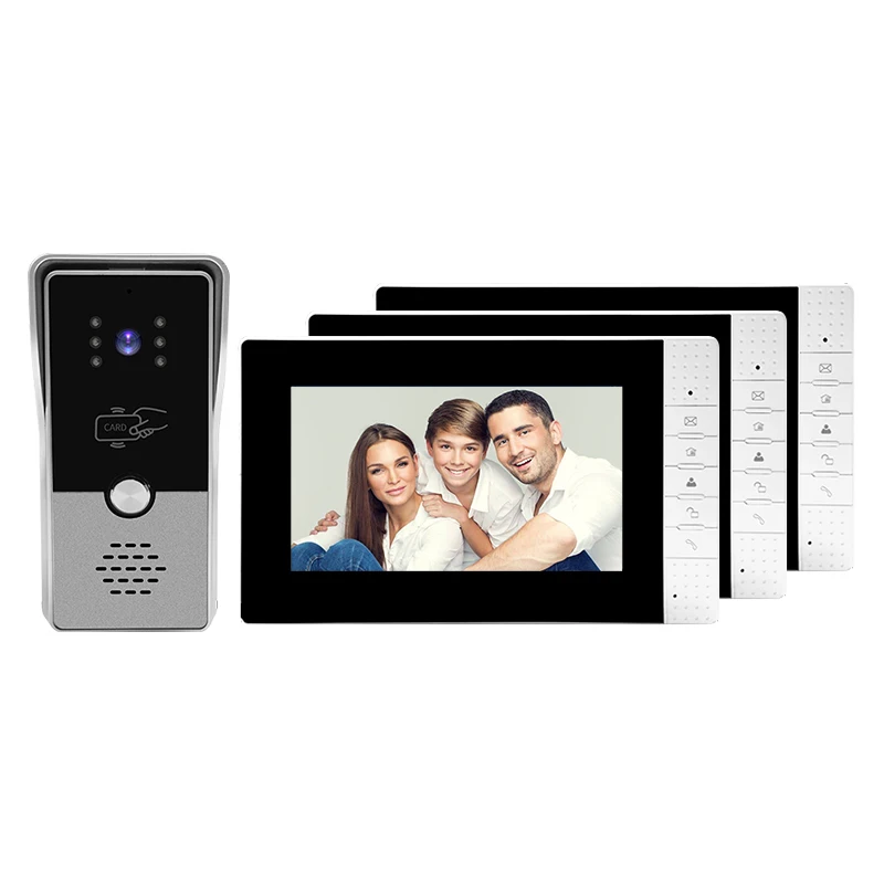 ABE 7 Inch Smart doorbell Intercom System 4 Wire Video Door Phone With Rain Cover 1 V 1 Set for Home Security of villa